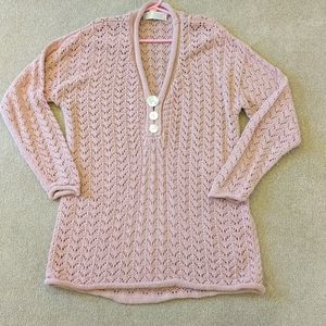 Deauville pink knit v neck sweater